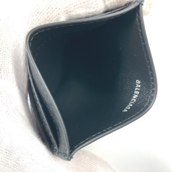 BALENCIAGA 766547 BB Business Card Holder Pass Case Holder/Card Leather Women...